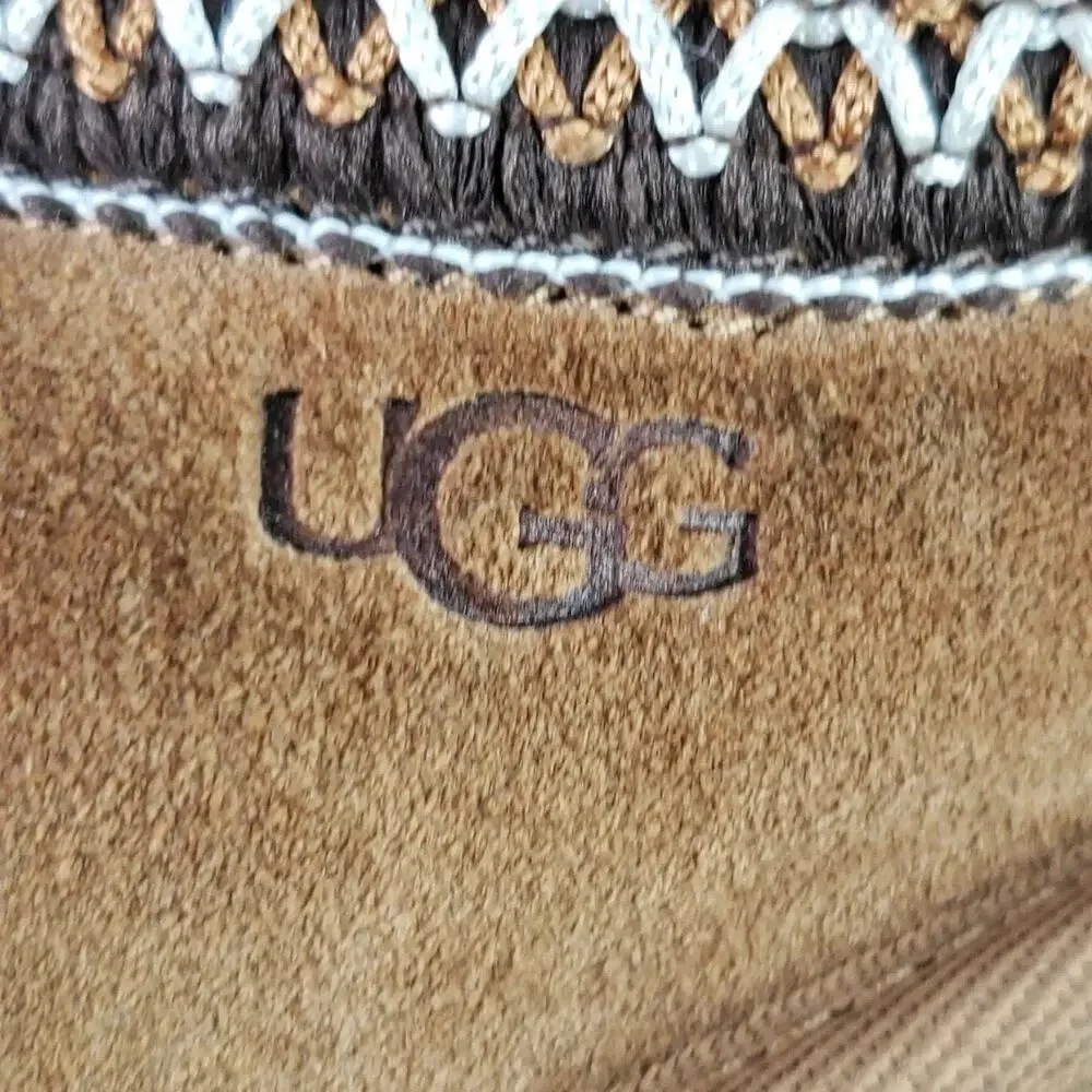 UGG Tasman II Slipper Kids Size 6 Chestnut Suede Brown Shearling Lined